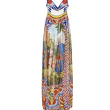 Abito in seta con stampa carretto F6J8BT GDS13HH96D DOLCE & GABBANA 