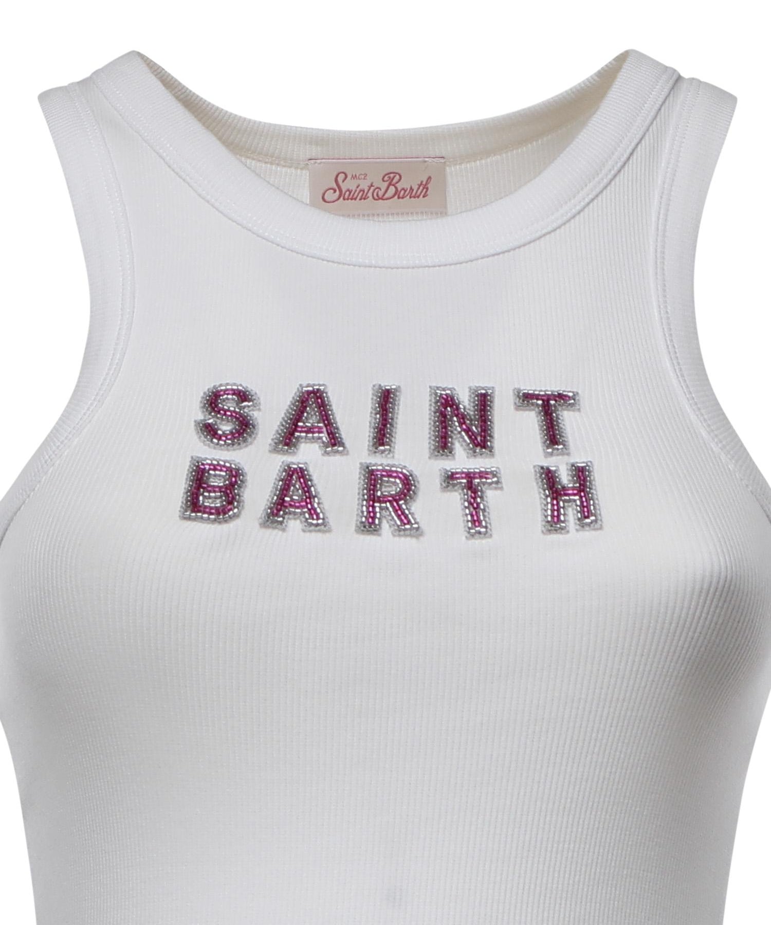 Tank top in cotone con logo AAD001 08543L MC2 SAINT BARTH 