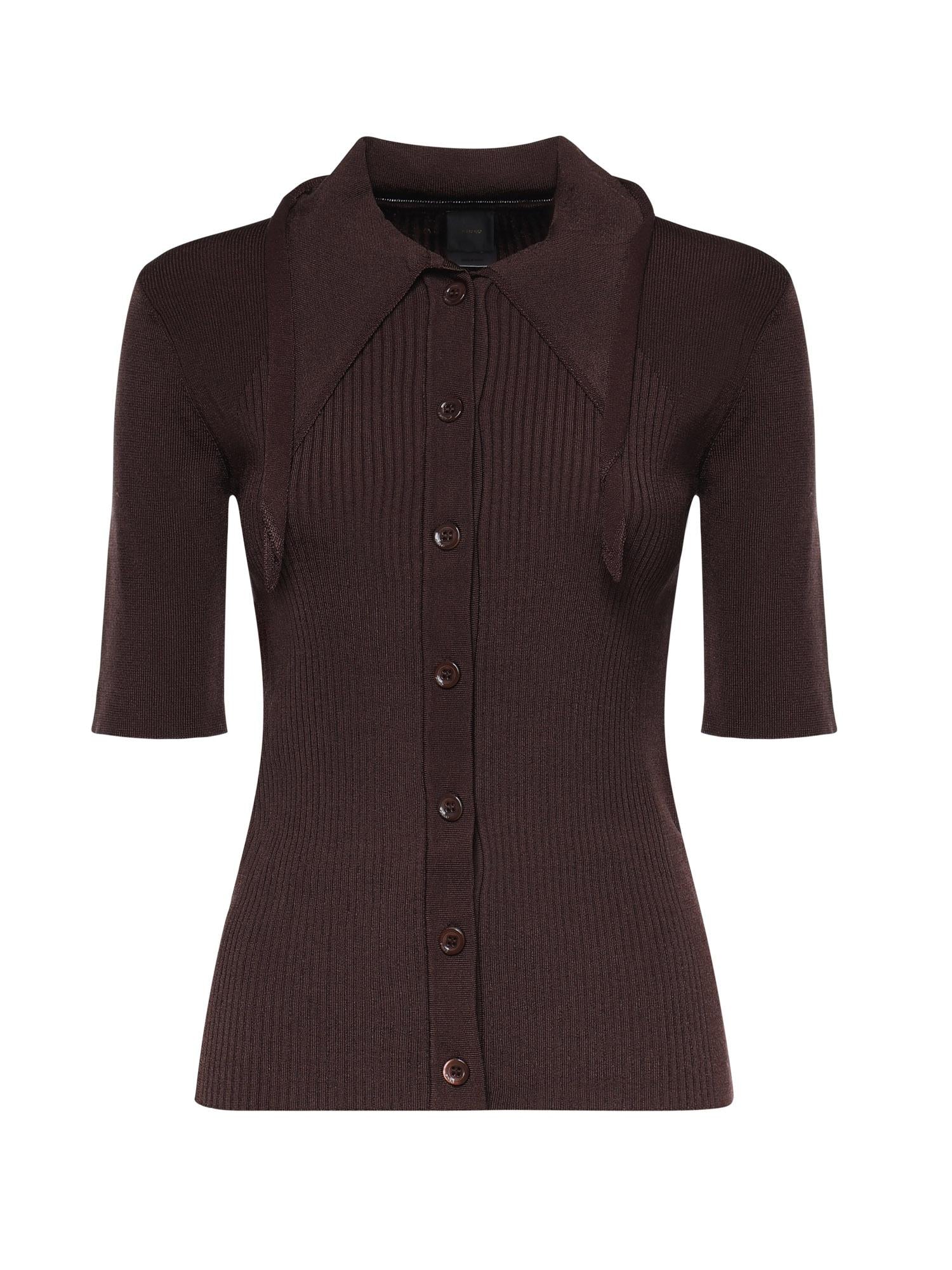 Polo in misto viscosa a coste 106316 A347L78 PINKO 