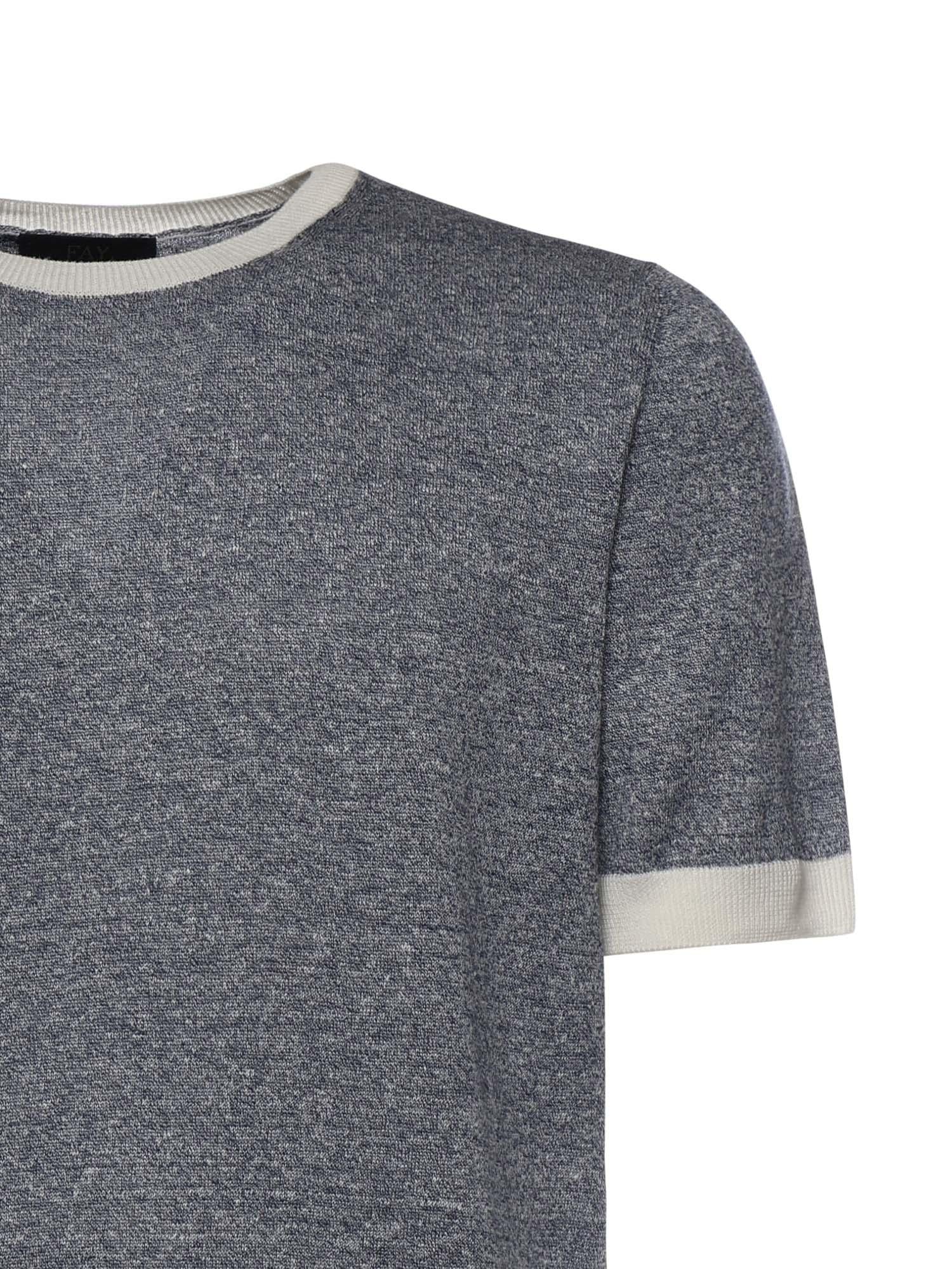 T-shirt in lino e cotone NMMC1522420WYK 11G2 FAY 