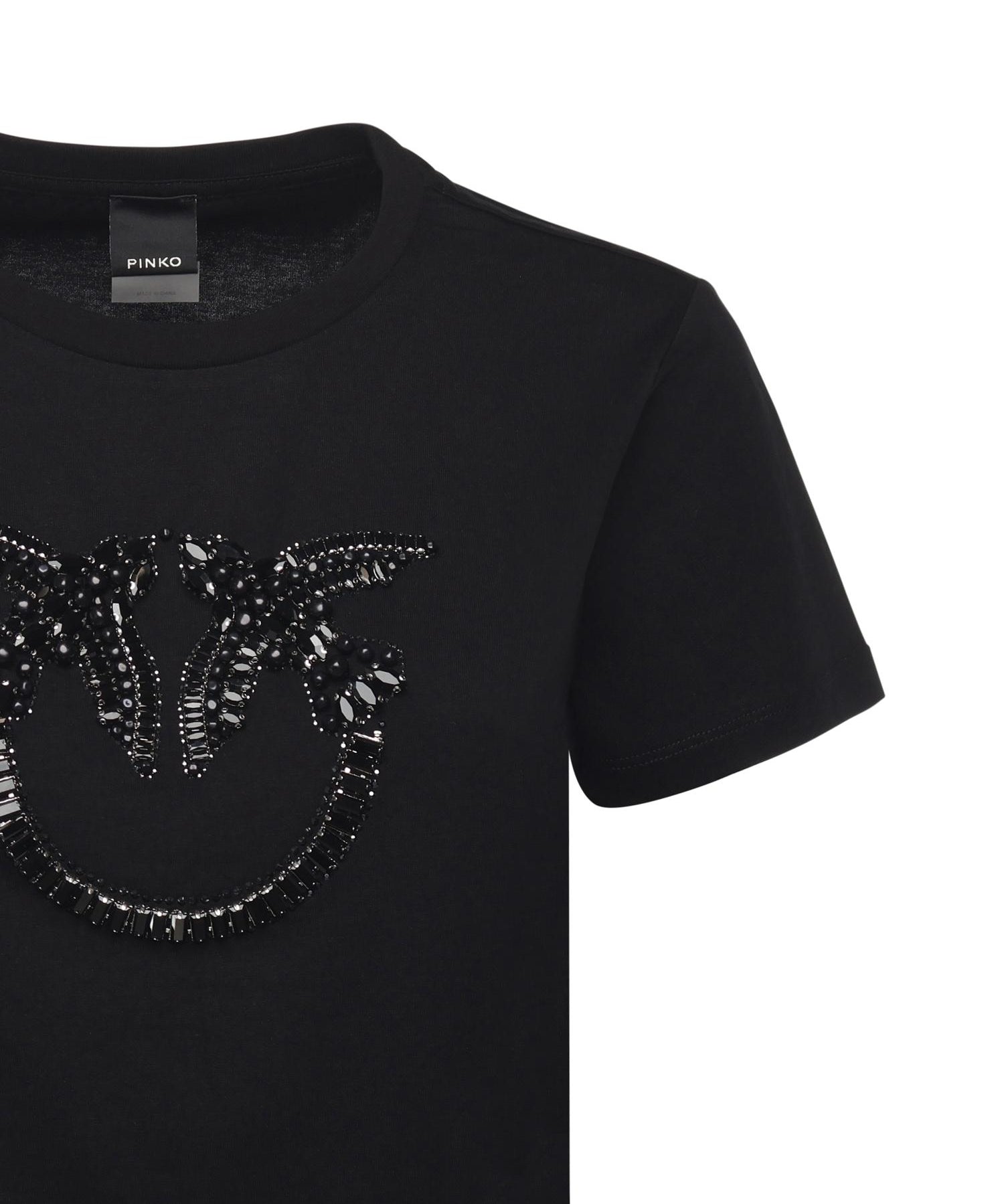 T-shirt logo Love Birds decorato 100535 A2RNZ99 PINKO 