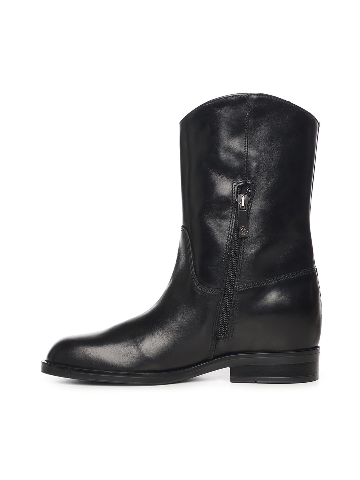 Stivali Kim low in pelle A56051 NERO CARMENS 