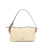 Borsa a spalla in rafia con logo<BR/> 106661 A391HH9O PINKO 