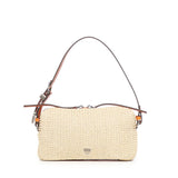 Borsa a spalla in rafia con logo<BR/> 106661 A391HH9O PINKO 