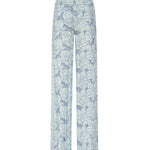 Pantaloni in lino con ricamo orchidea 80AAA177 NR015V67 GENNY 