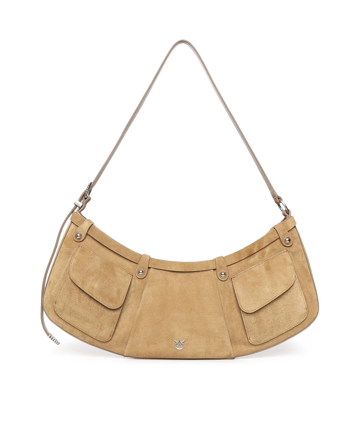 Borsa a spalla Pocket Body Bag in suede con tasche 106865 A0F6L22O PINKO 