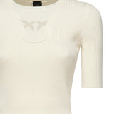 Maglia a costine con logo Love Birds 102017 A1KWZ05 PINKO 