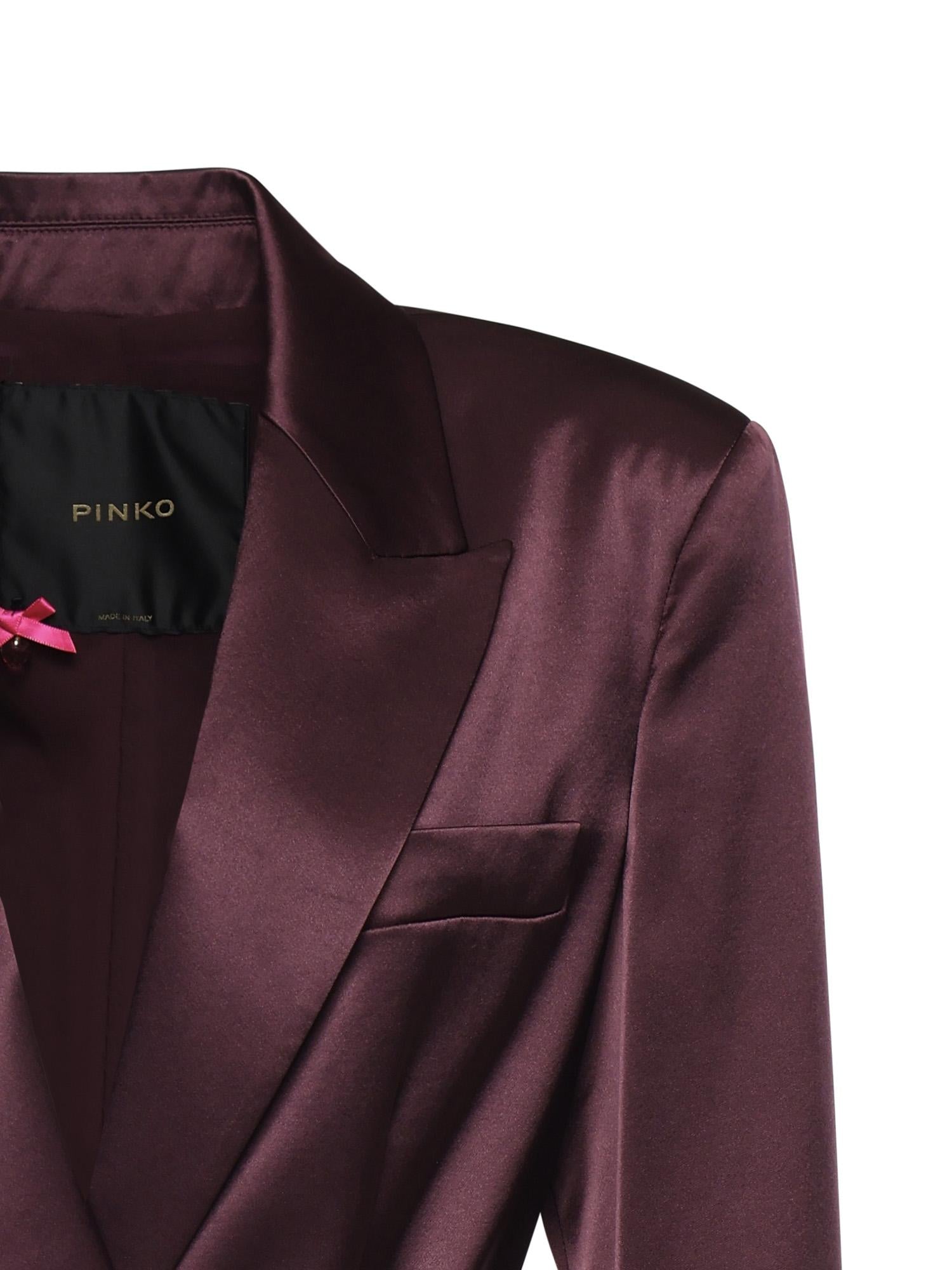 Giacca in satin con cintura 106589 A1Y5R57 PINKO 