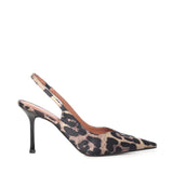 Décolleté slingback in raso stampa animalier HOLLY 90 RASOLEOPARD GIULIANO GALIANO 