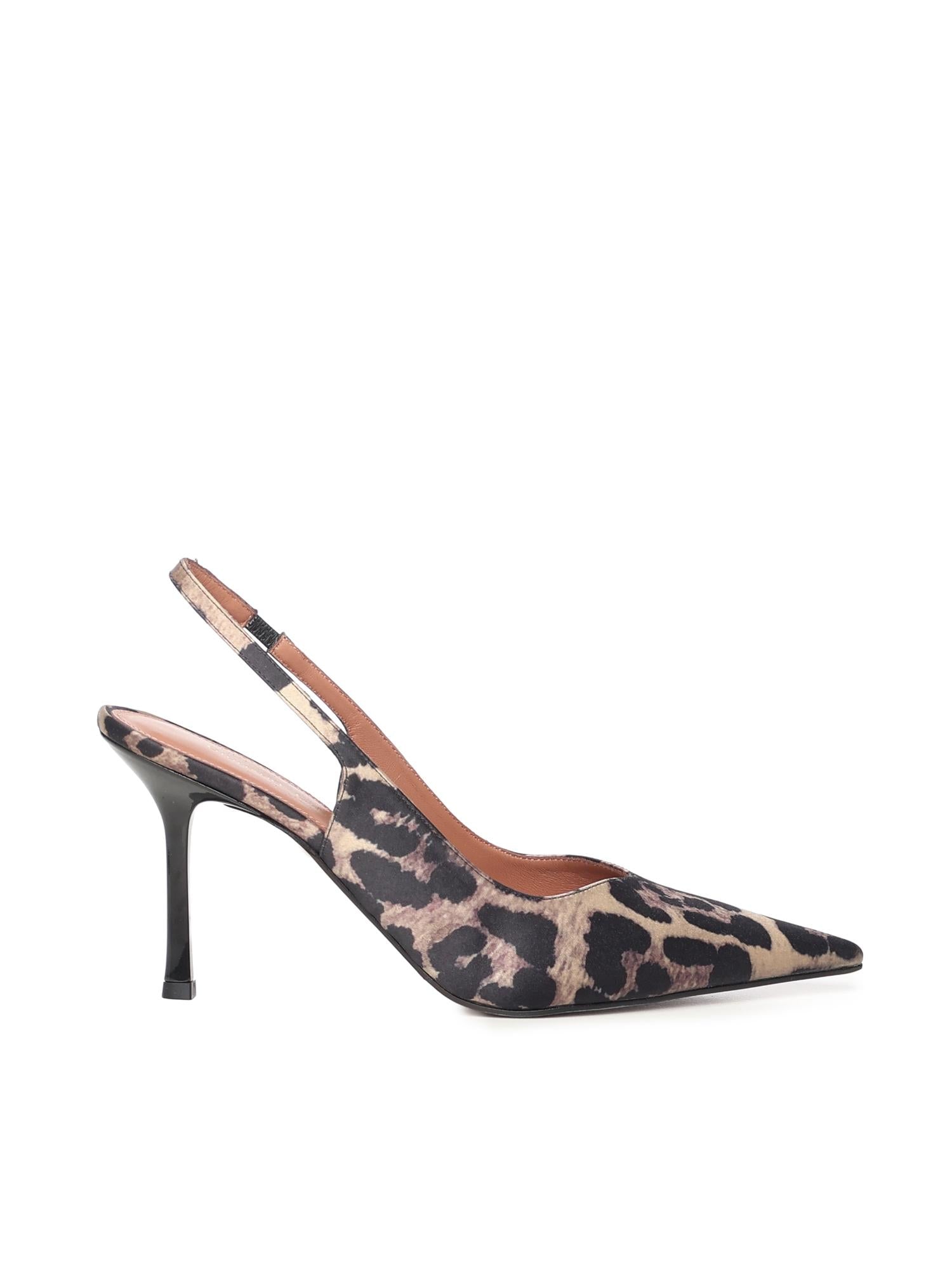 Décolleté slingback in raso stampa animalier HOLLY 90 RASOLEOPARD GIULIANO GALIANO 
