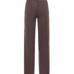 Pantalone dritto con effetto suede DP9861 BROWN OTTOD'AME 