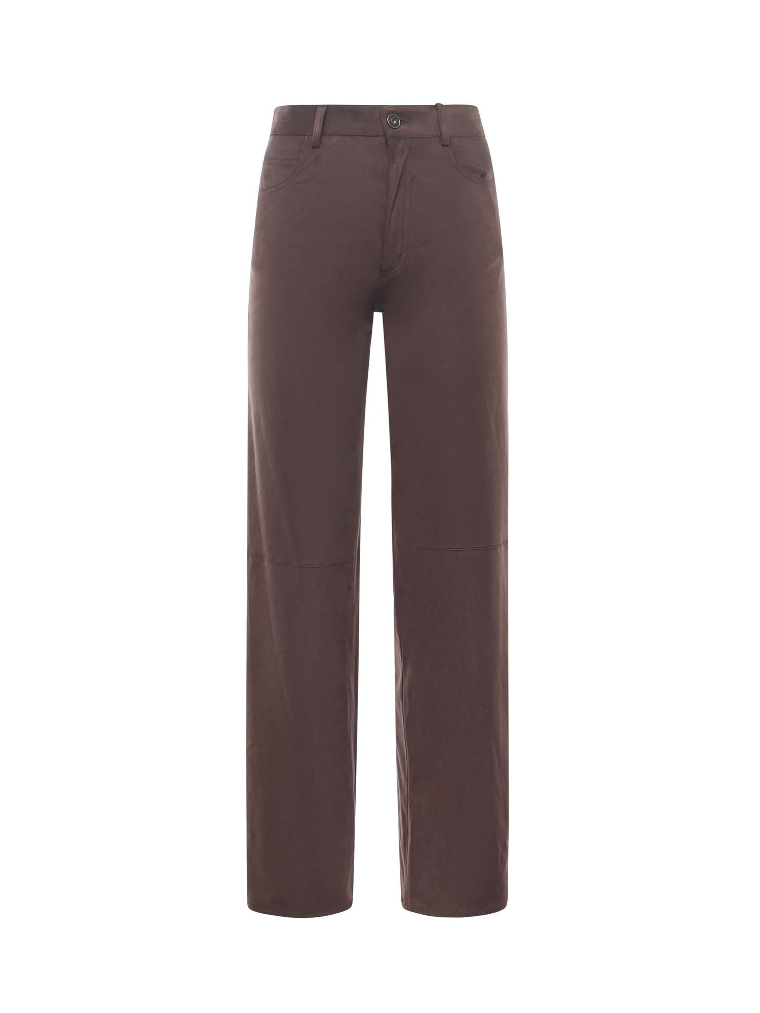 Pantalone dritto con effetto suede DP9861 BROWN OTTOD'AME 