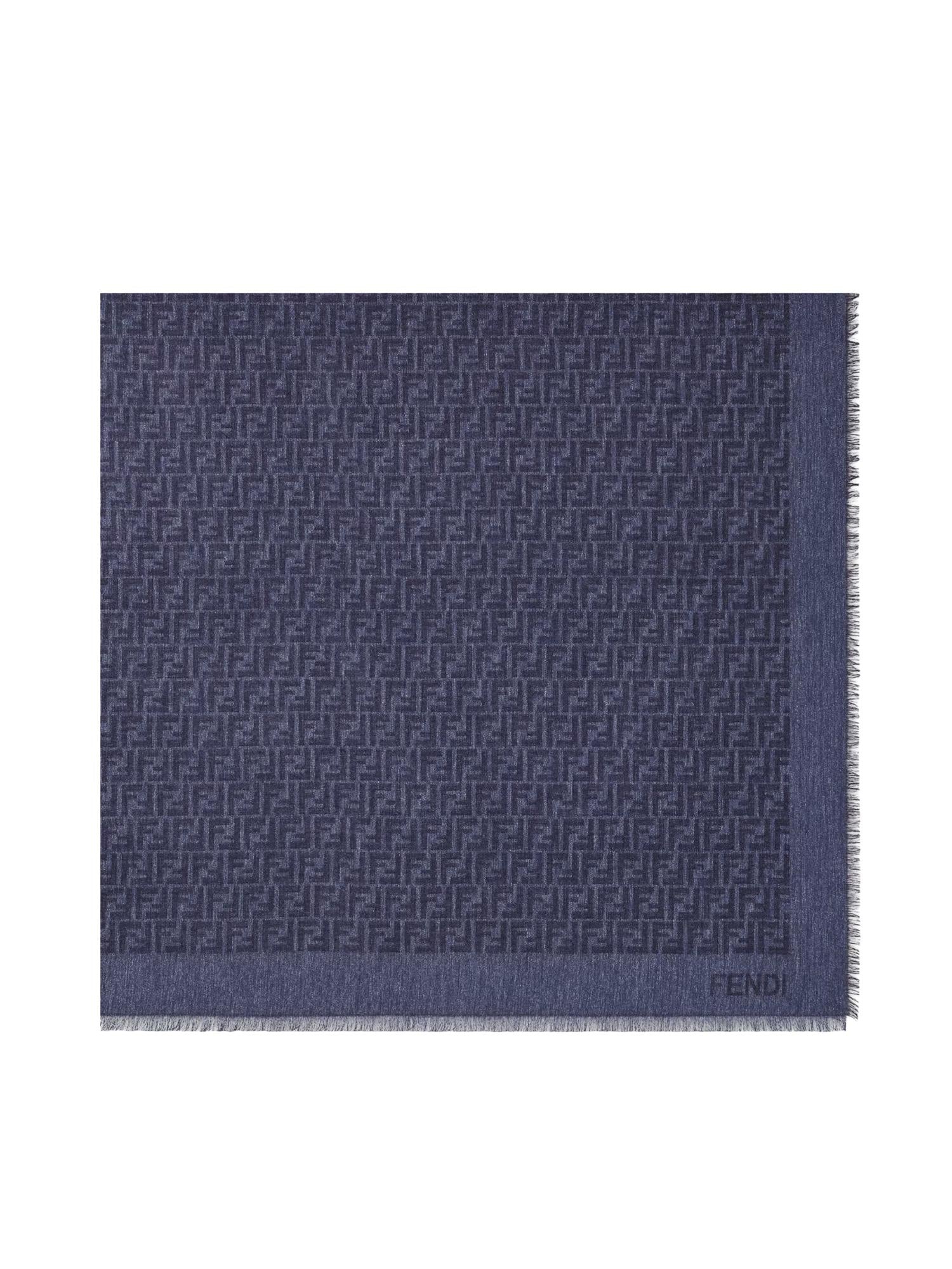 Scialle FF jacquard in cotone e lana FXT069 AWEWF0RU7 FENDI 