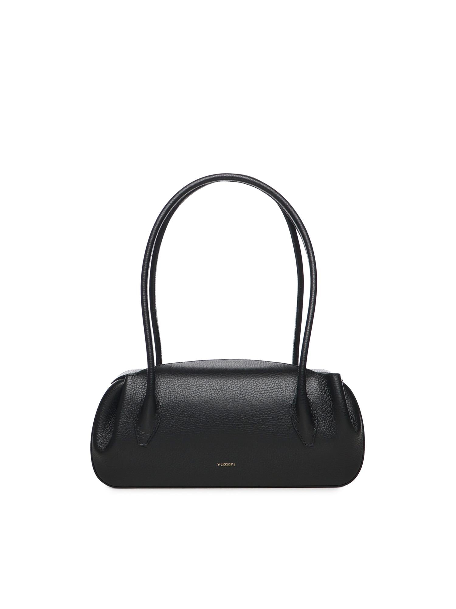 Borsa a spalla Oyster in pelle OYSTER SHOULDER BAG BLACK YUZEFI 