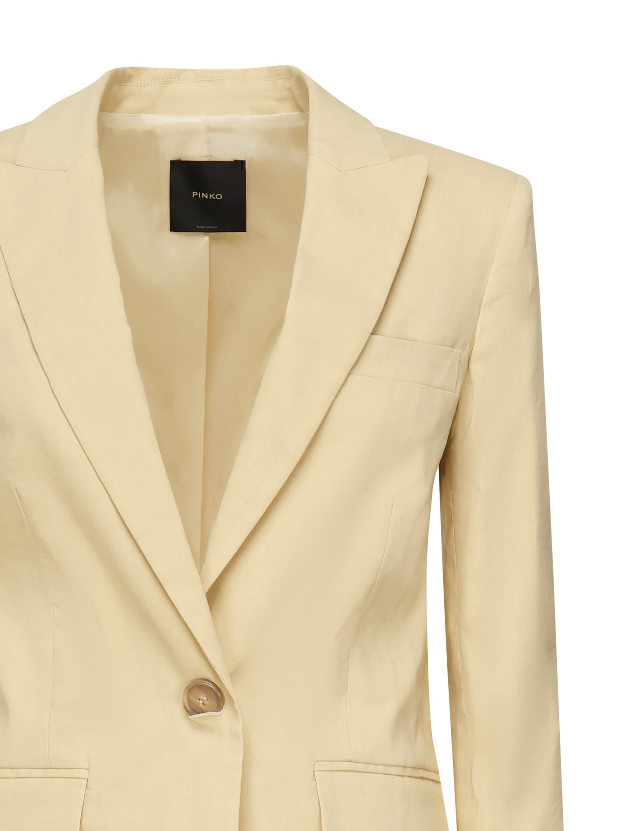 Blazer monopetto in lino 105057 A0IMC23 PINKO 