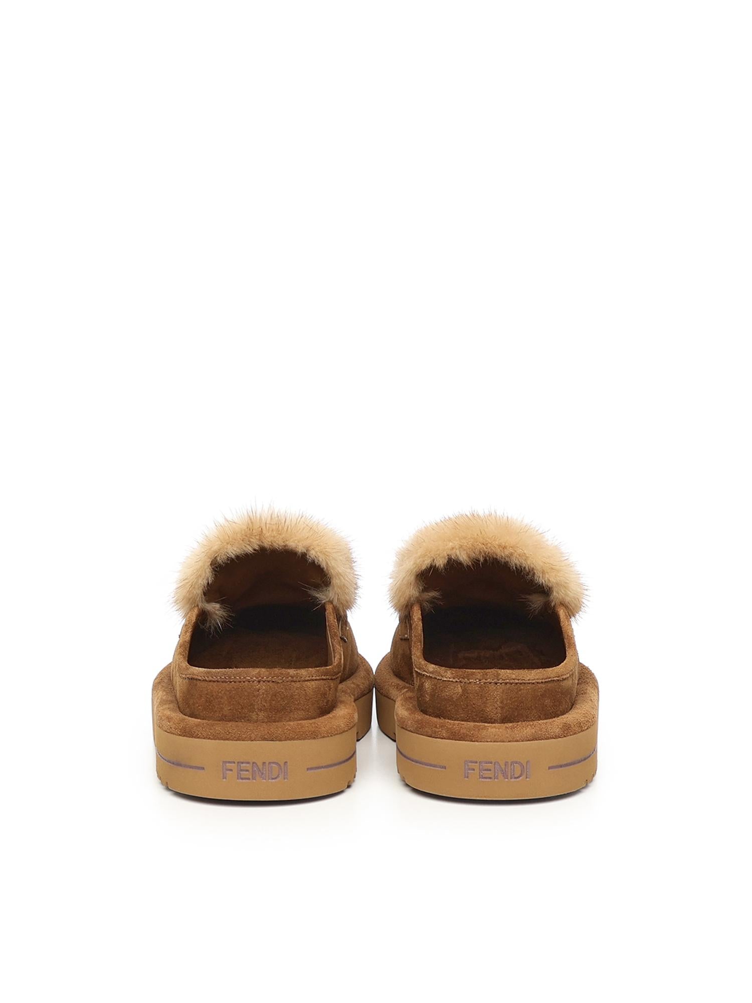 Sabot in camoscio e visone 8R8777 AYA0F1TP4 FENDI 