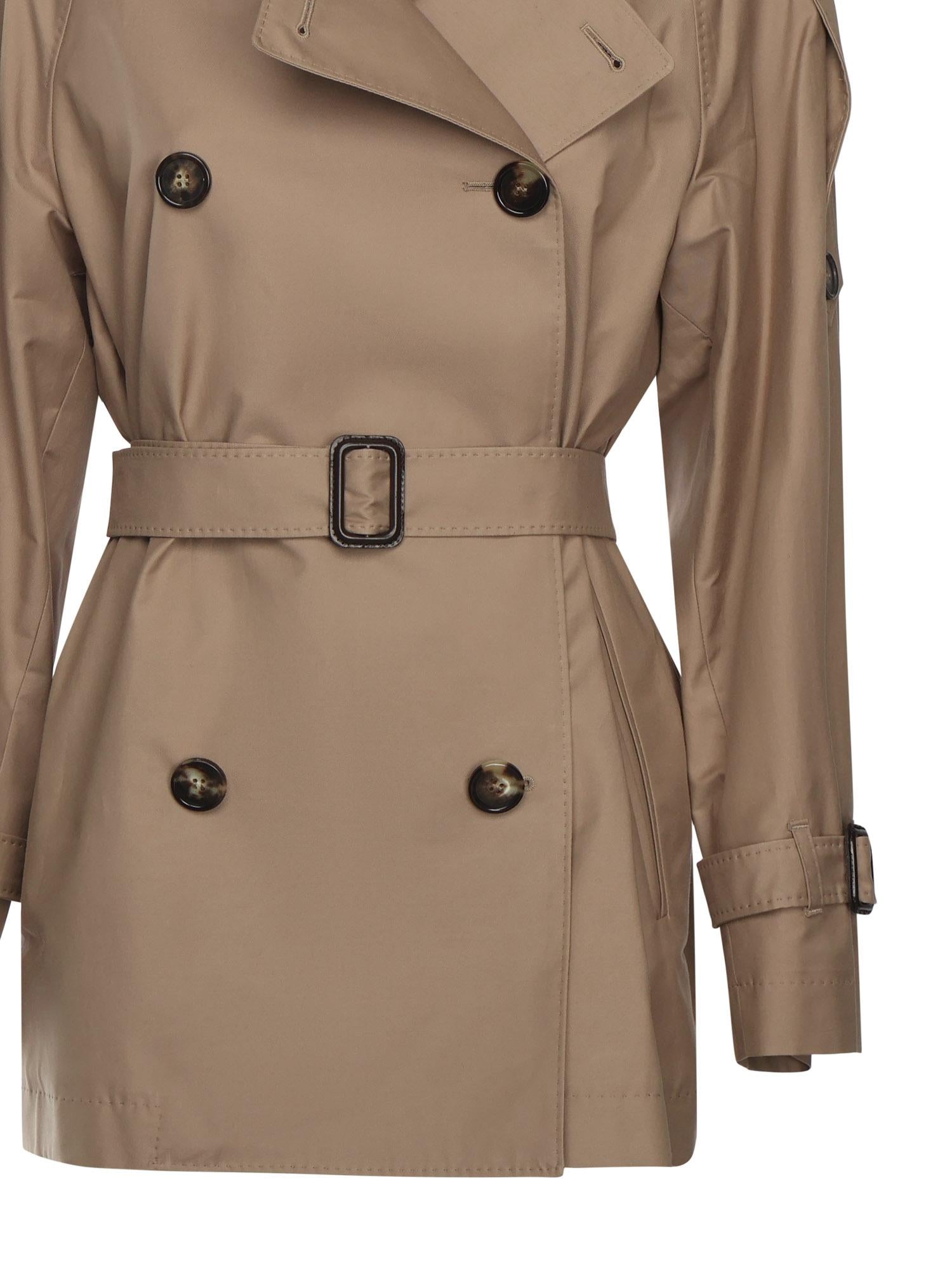 Trench corto doppiopetto in twill di cotone 2529026044600 001 MAX MARA THE CUBE 