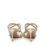 Mules Tell Me in pelle metallizzata TLMMIDM0 SSYSOG AQUAZZURA 