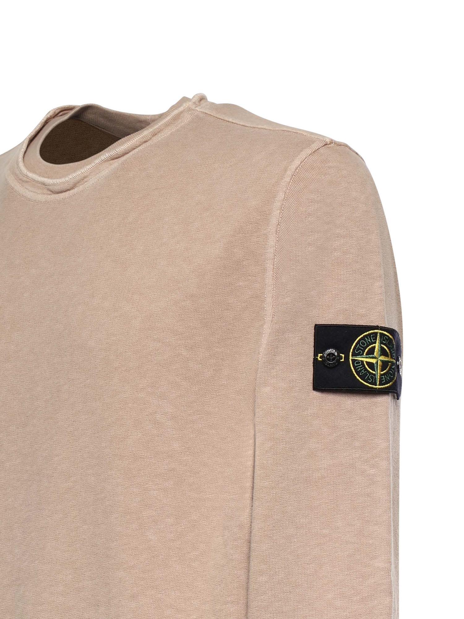 Felpa in cotone malfilé con logo L1S156100034 S0060V019A STONE ISLAND 