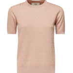 Maglia in cotone e viscosa FF jacquard FZXD57 AUZRF1SAU FENDI 