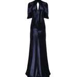 Abito lungo in raso con maniche a mantellina A04301627 0290 ALBERTA FERRETTI 
