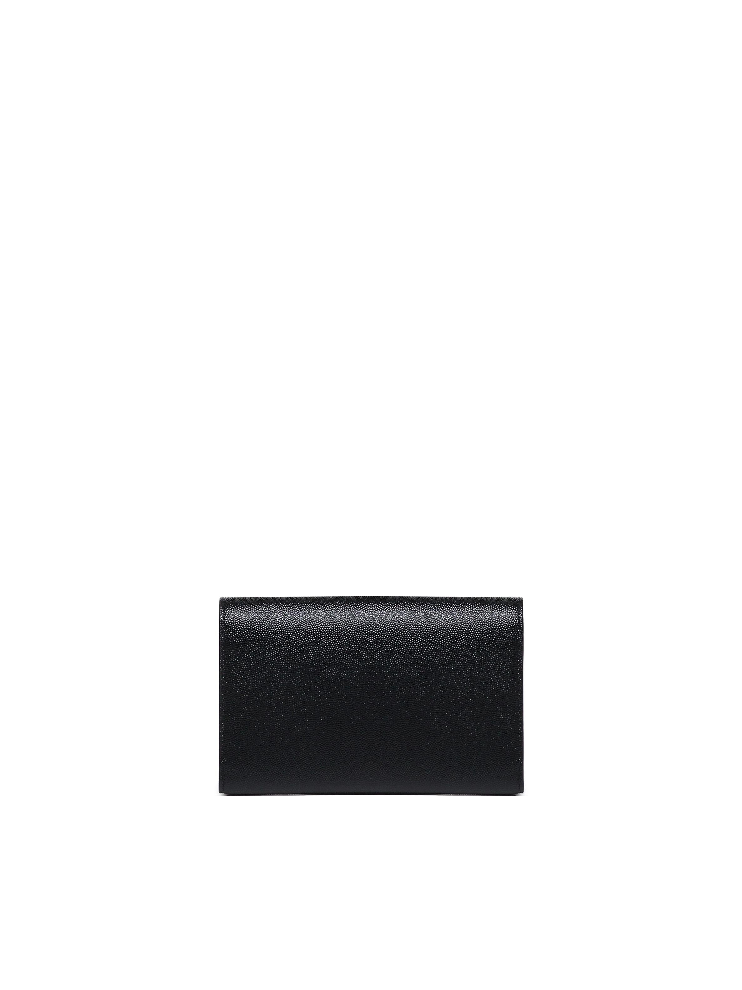 Portafoglio con catena Uptown in pelle goffrata grain de poudre 607788 1GF0J1000 SAINT LAURENT 