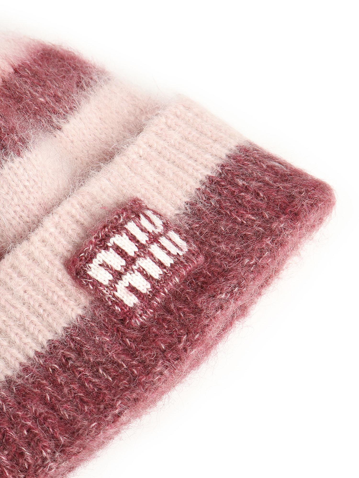 Cappello in mohair con logo 5HC378 2CVEF04BG MIU MIU 