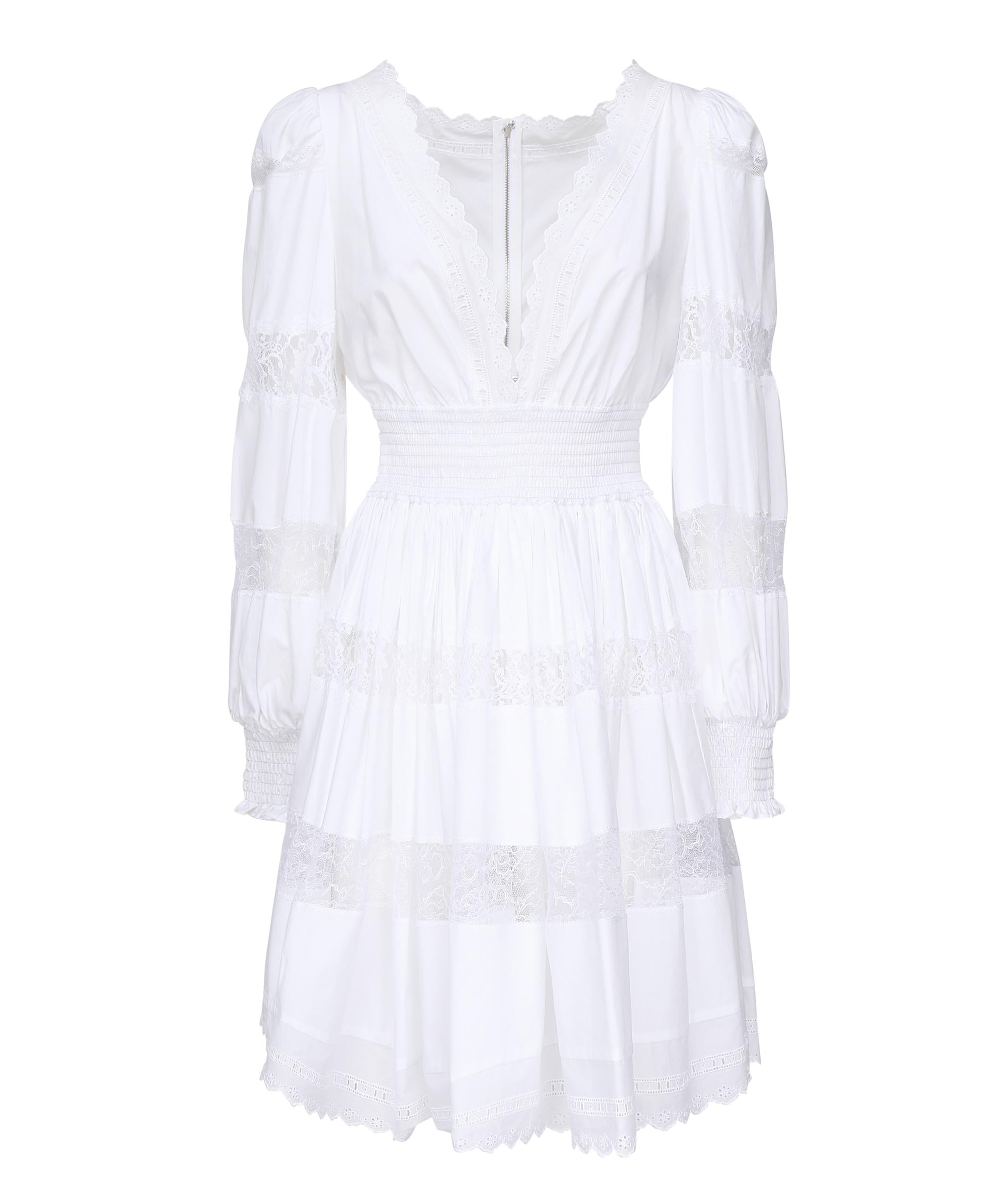 Abito in cotone con inserti in pizzo F6ZD6T FU5UBW0800 DOLCE & GABBANA 