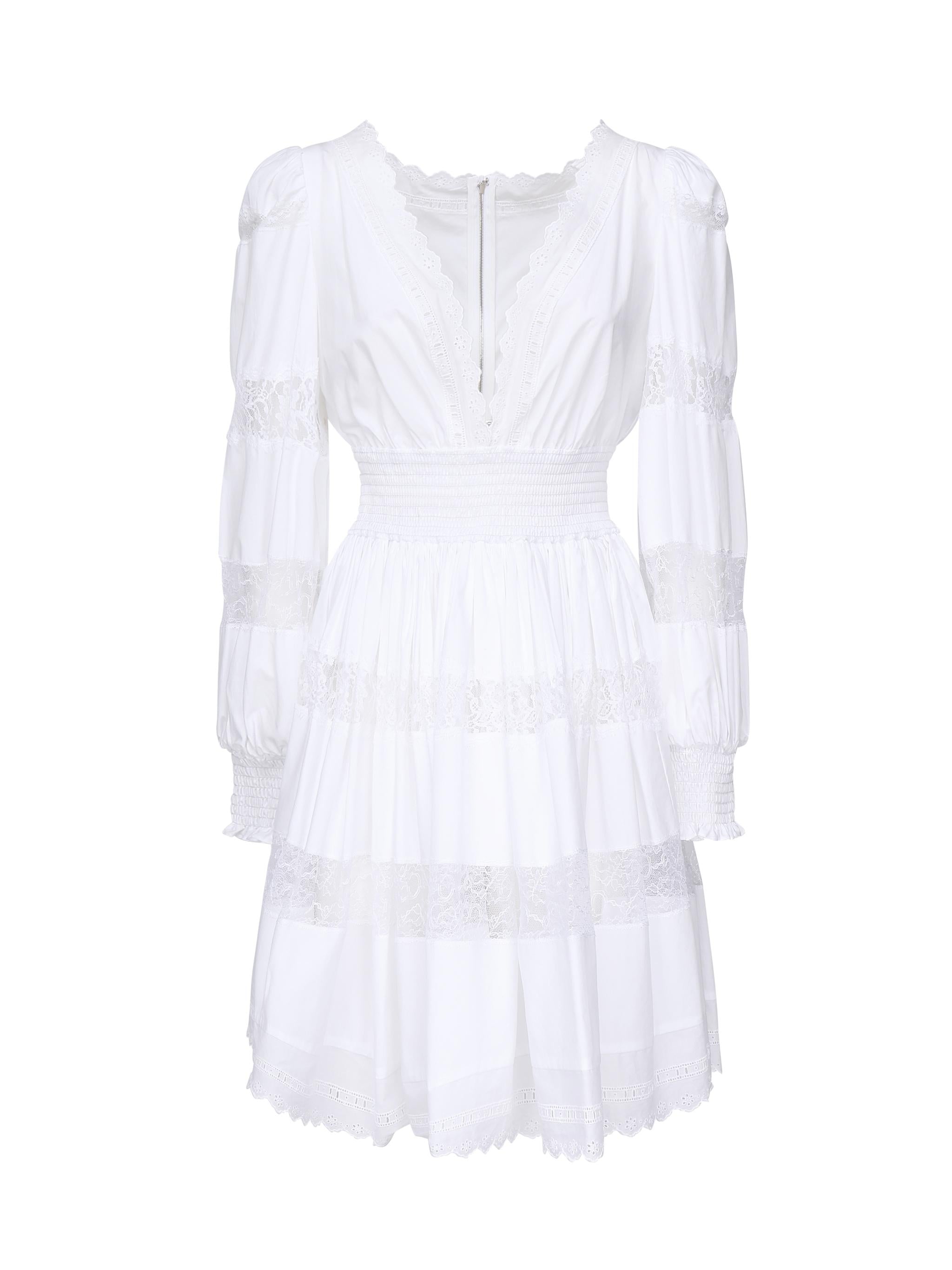 Abito in cotone con inserti in pizzo F6ZD6T FU5UBW0800 DOLCE & GABBANA 