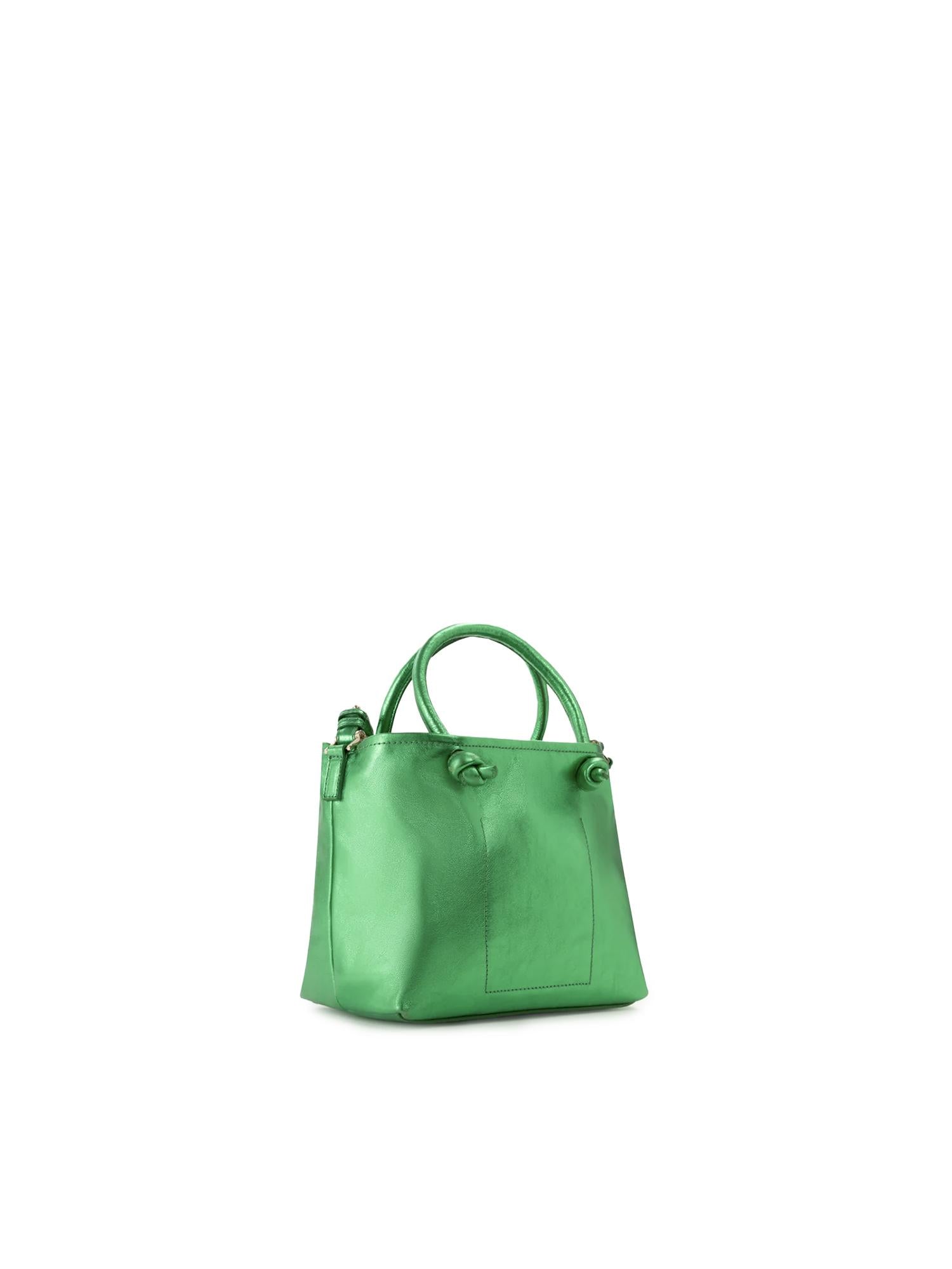 Mini bag in pelle con logo 73BP9VT02 LOLLI POPPOP GREEN V° 73 