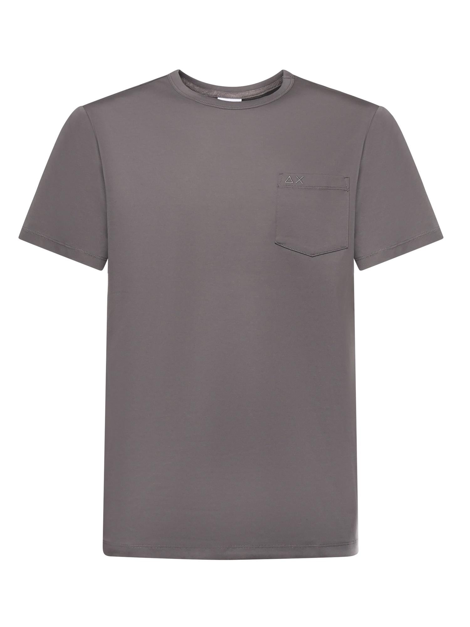 T-shirt in jersey di cotone con taschino T45101 47 SUN 68 