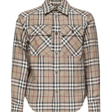 Camicia check in cotone e lino 8108014 C2044 BURBERRY 