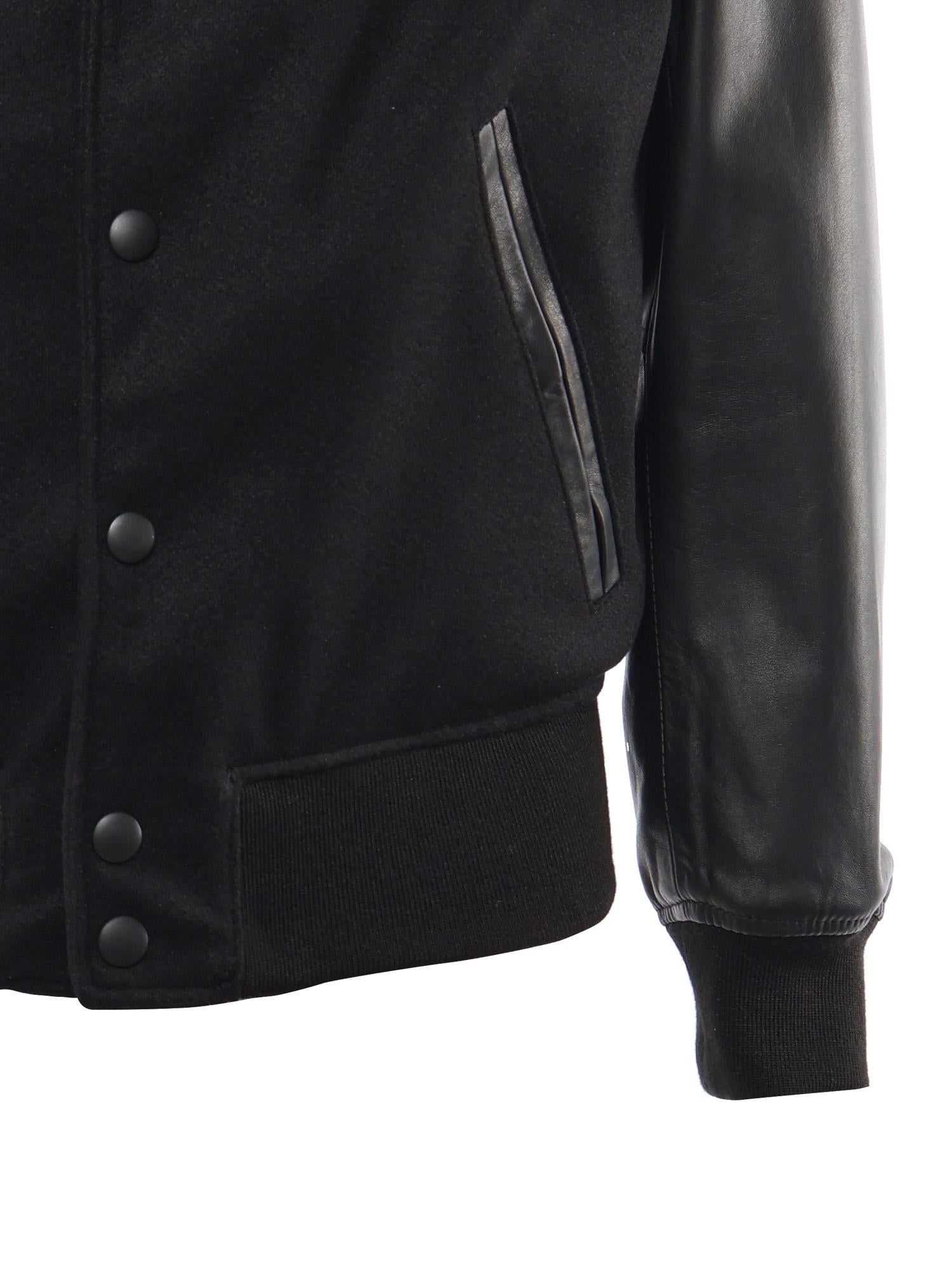 Bomber Varsity in nappa e tessuto VARSITY NAPPANERO GIULIANO GALIANO 