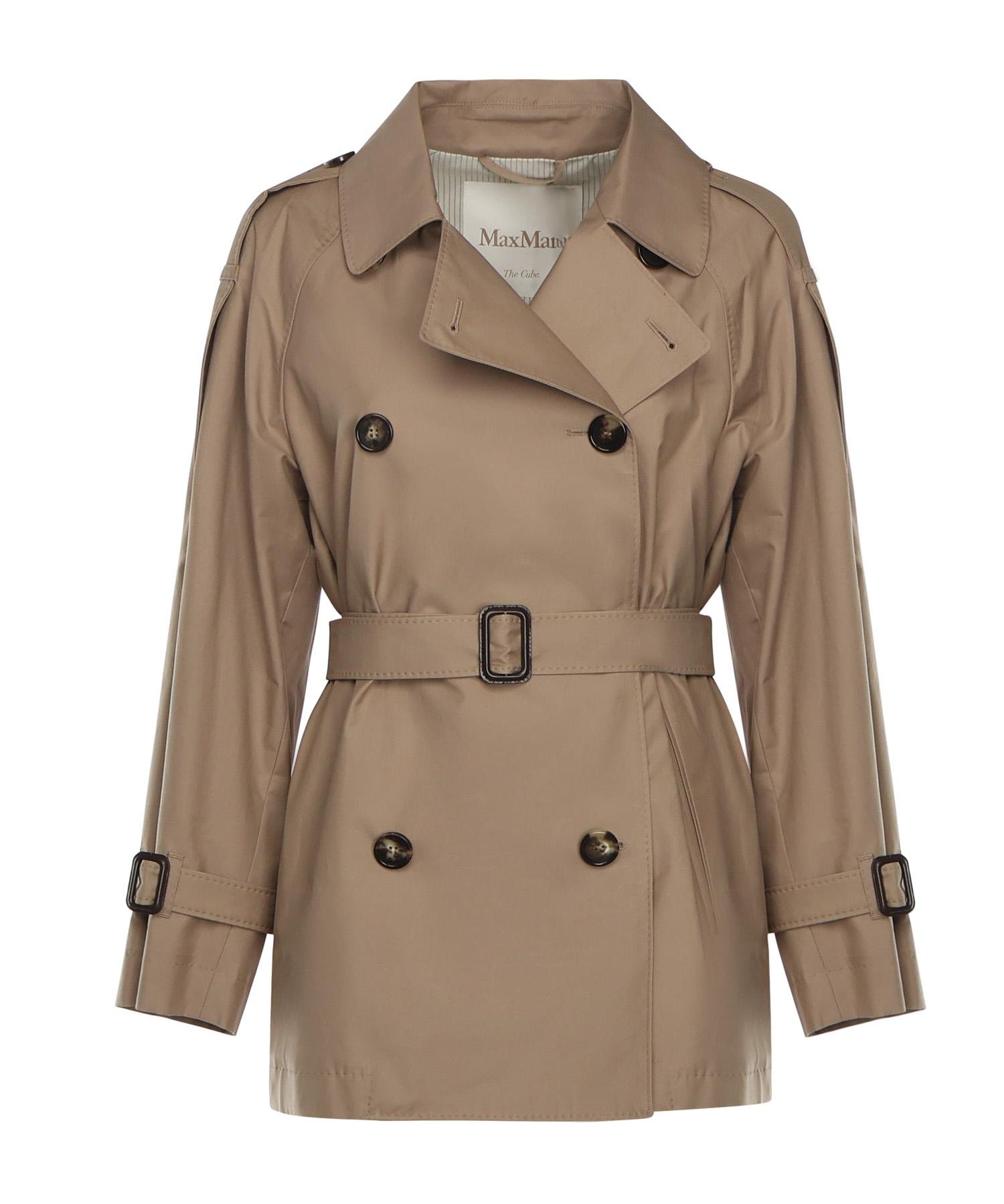 Trench corto doppiopetto in twill di cotone 2529026044600 001 MAX MARA THE CUBE 