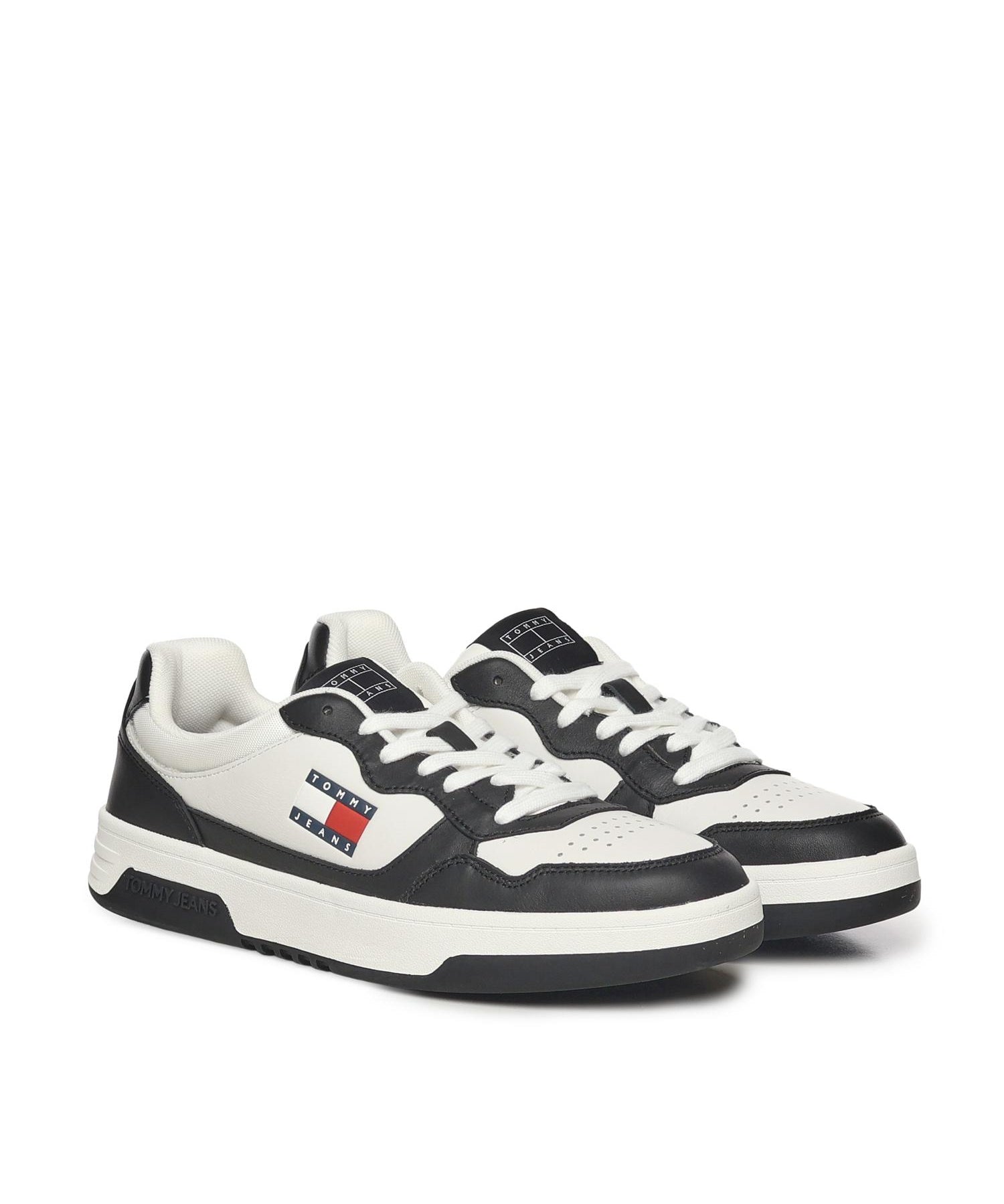 Sneakers in pelle con logo EM0EM01443 YBL TOMMY HILFIGER 
