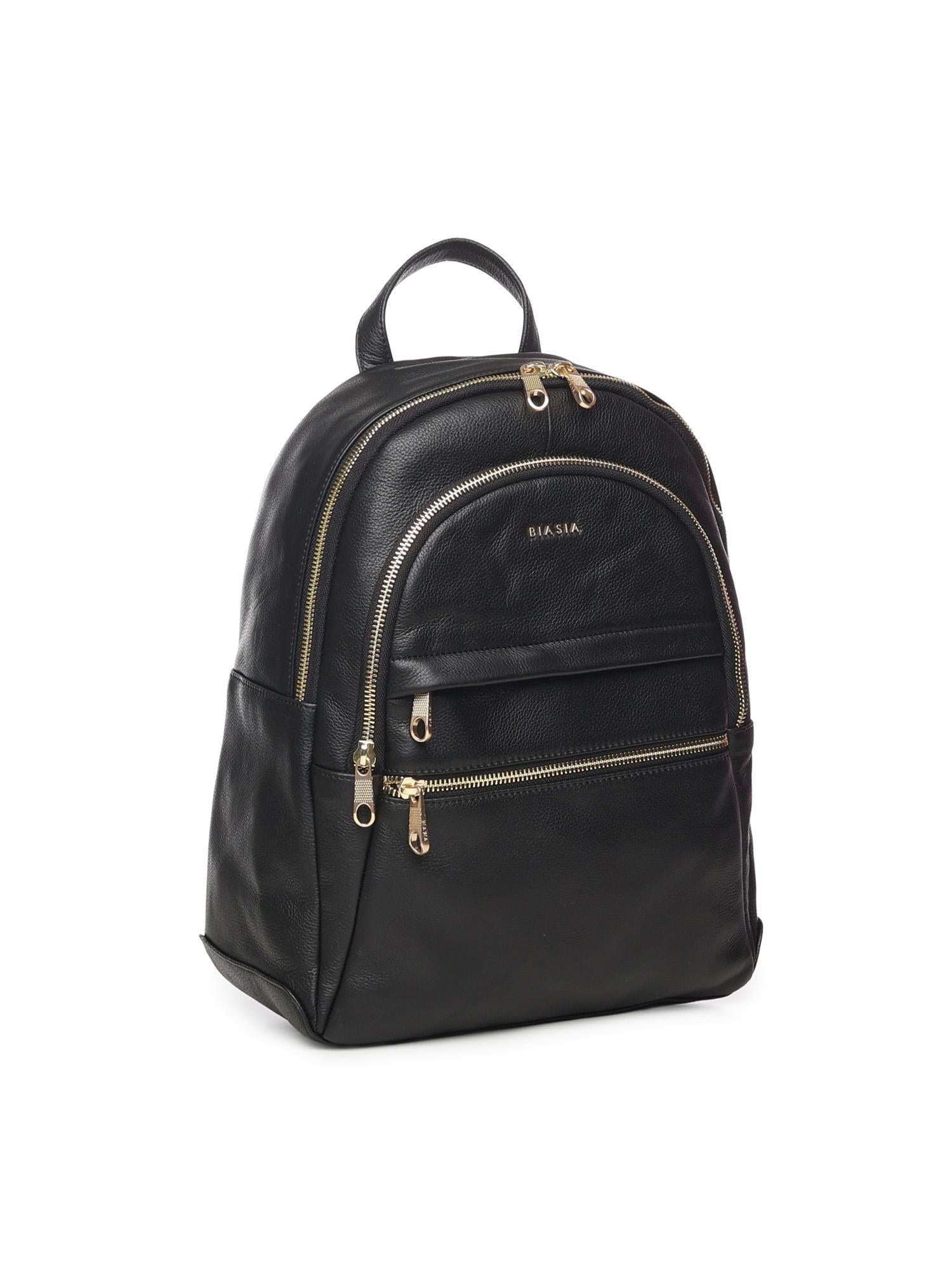 Zaino in pelle con logo BIBP9E504 NERO BIASIA 