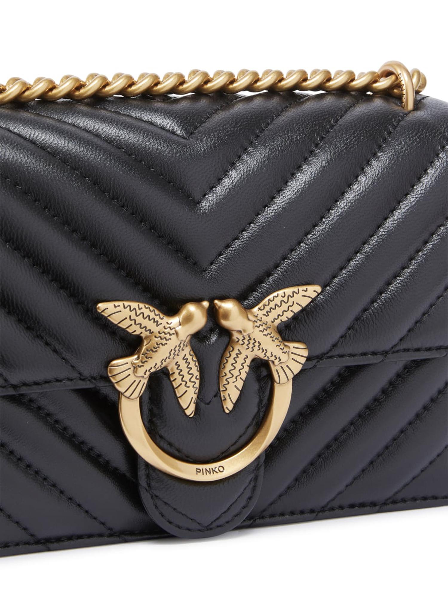 Borsa piccola a tracolla Love Bag One Chevron 100074 A0GKZ99Q PINKO 