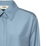 Camicia in popeline di seta FS8333 AVJRF1UKD FENDI 