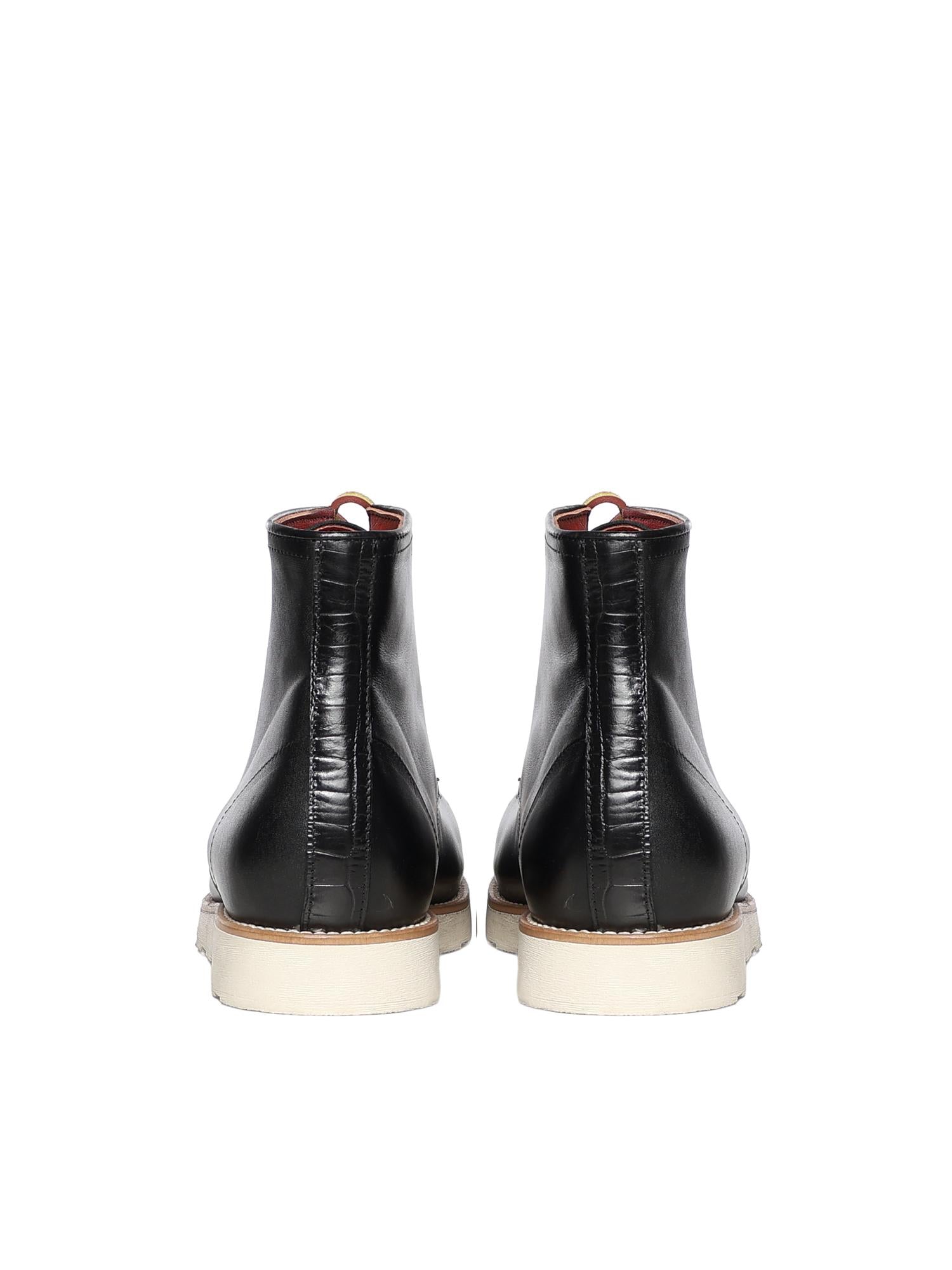 Stivali stringati Shark in pelle SHARK VITELLOBLACK GIULIANO GALIANO 