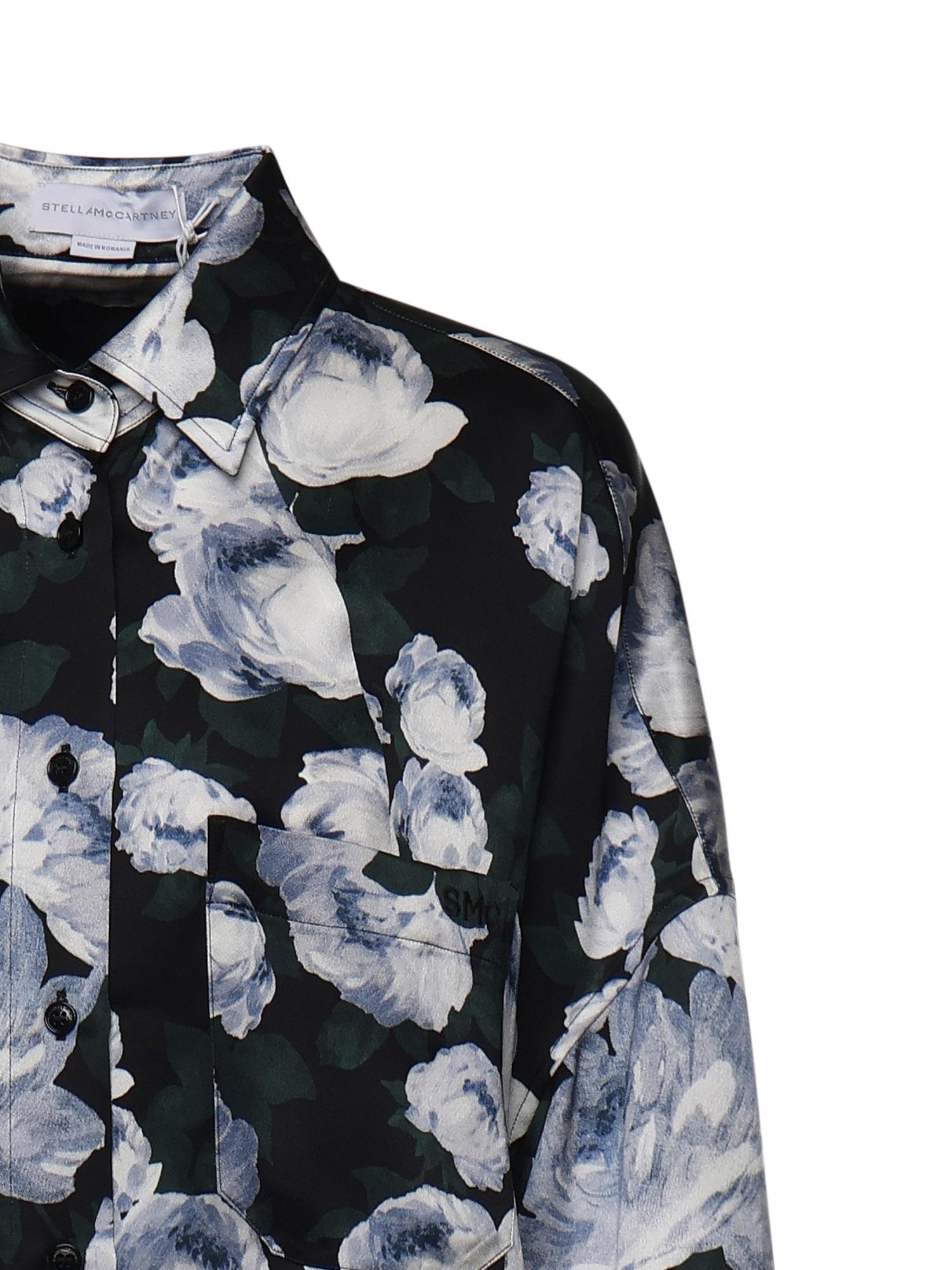 Blusa in raso con stampa floreale 620192 3HS3358485 STELLA McCARTNEY 