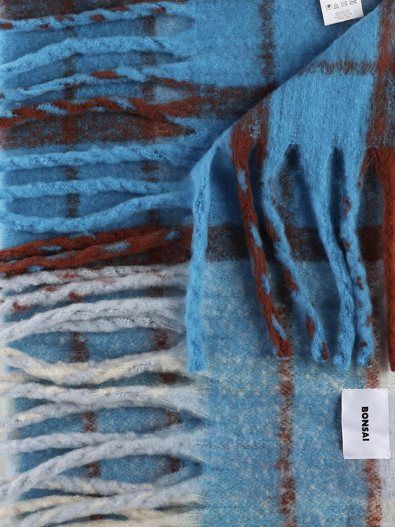 Sciarpa check con logo AC004V5 GRY BONSAI 