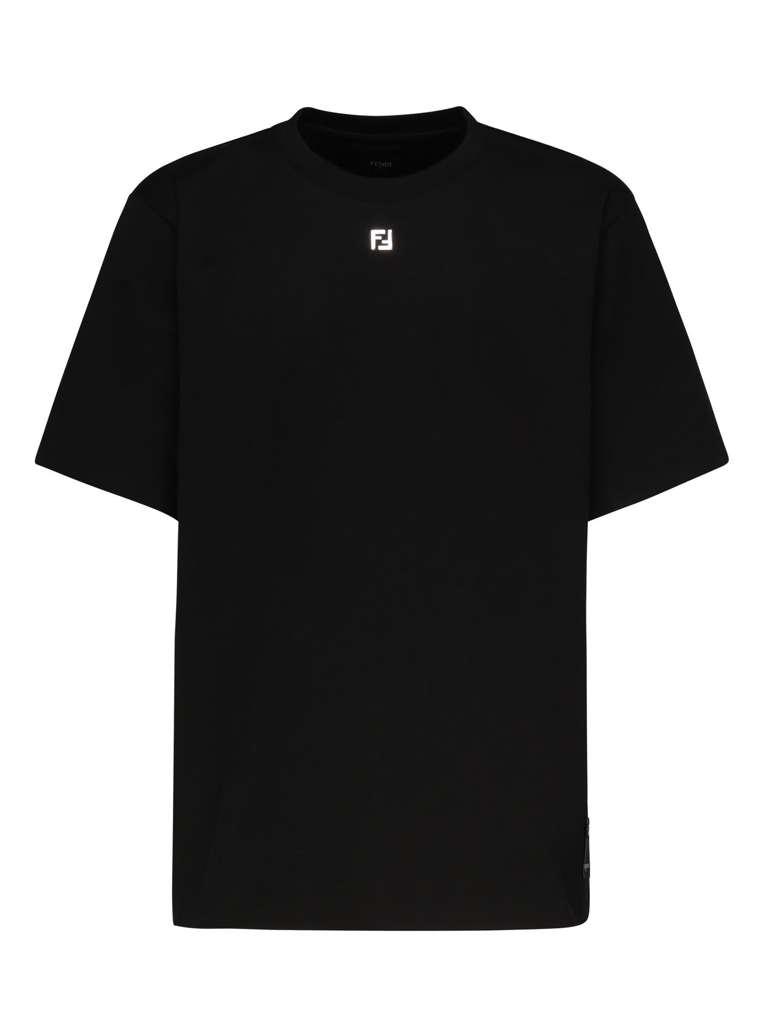 T-shirt in cotone con logo<BR/> FY0936 ARYYF0QA1 FENDI 