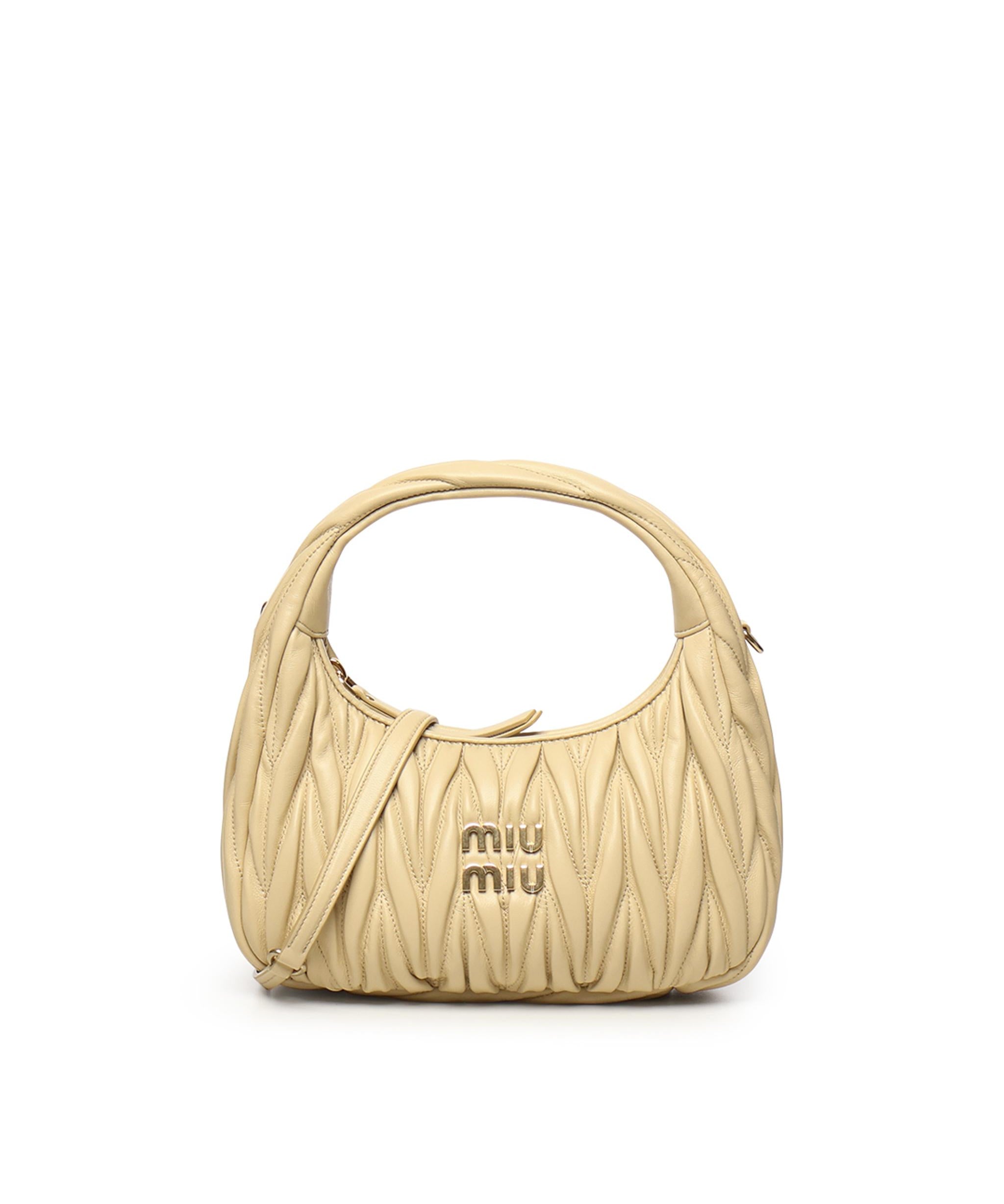 Borsa hobo Wander in nappa matelassé 5BC125 AN88F0K57 MIU MIU 