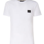 T-shirt in cotone con logo plaque G8PT1T G7F2IW0800 DOLCE & GABBANA 