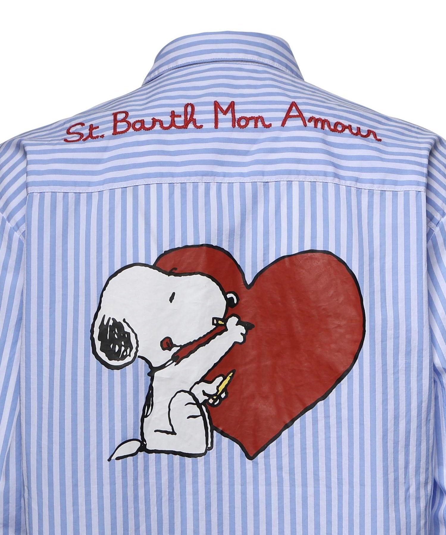 Camicia Brigitte a righe con stampa Snoopy in popeline BRIG005 01934L MC2 SAINT BARTH 