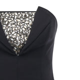 Abito tubino con ricamo di strass 79AAO416 N0356899 GENNY 