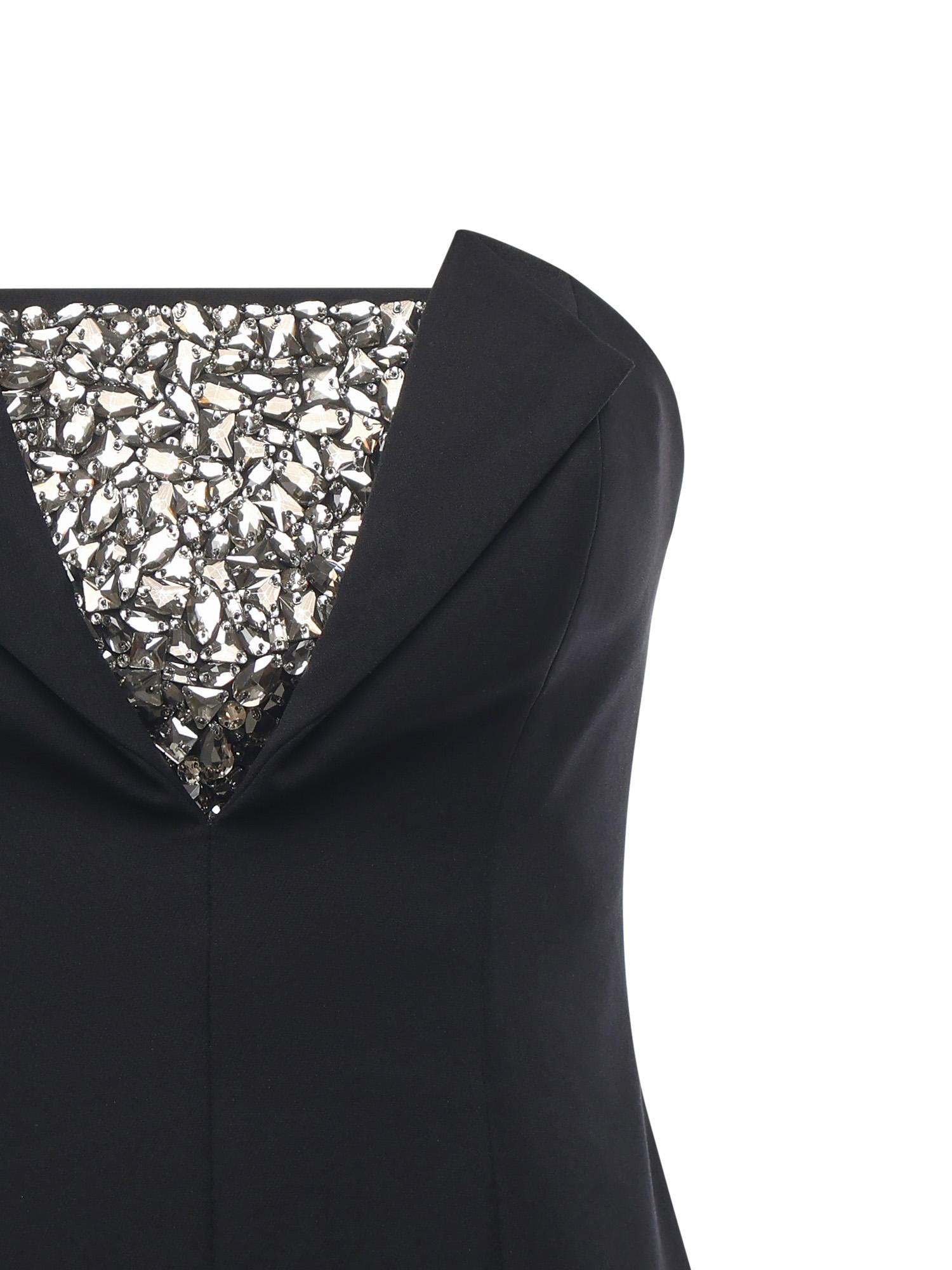 Abito tubino con ricamo di strass 79AAO416 N0356899 GENNY 