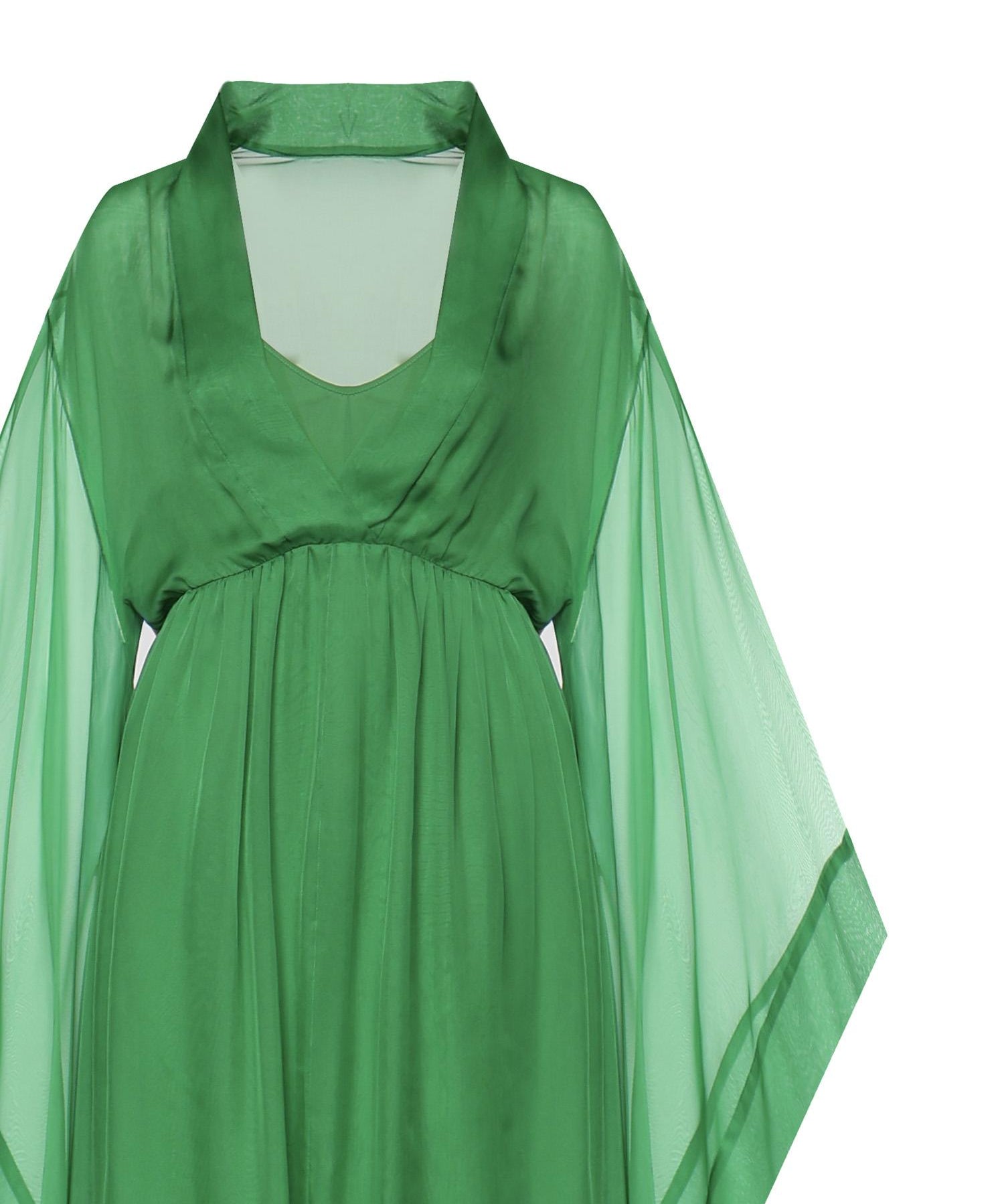 Abito lungo in seta con maniche ampie A04620115 394 ALBERTA FERRETTI 