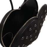 Borsa Le Cœur in pelle di capra scamosciata con strass AA1P003CA286 999 ALAIA 