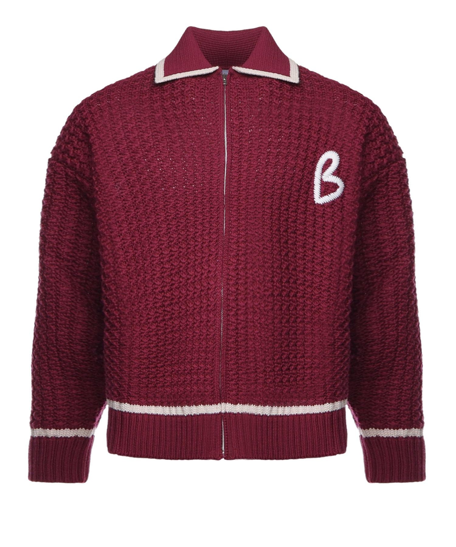 Giacca in maglia con zip KN014 RED BONSAI 